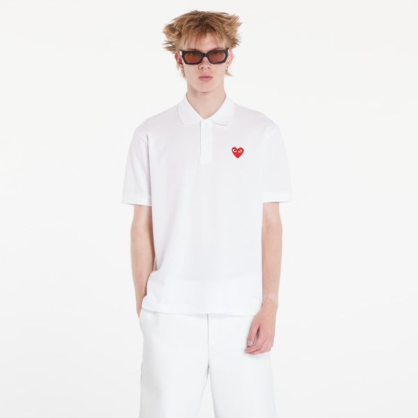 Comme des Garçons PLAY Тениска Comme des Garçons PLAY Emblem Knit Short Sleeve Tee UNISEX White XL