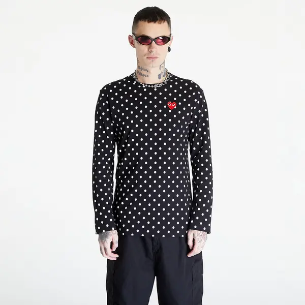 Comme des Garçons PLAY Тениска Comme des Garçons PLAY Heart Logo Long Sleeve Tee UNISEX Black XL