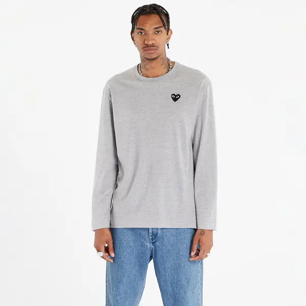 Comme des Garçons PLAY Тениска Comme des Garçons PLAY Heart Logo Long Sleeve Tee UNISEX Gray XS