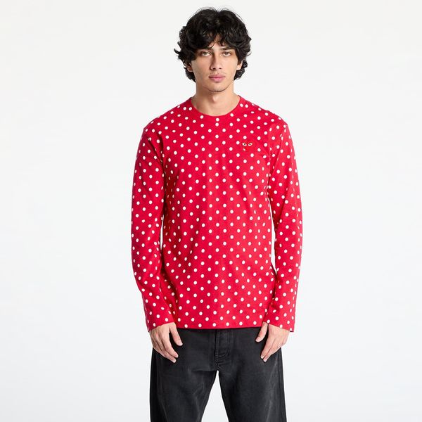Comme des Garçons PLAY Тениска Comme des Garçons PLAY Heart Logo Long Sleeve Tee UNISEX Red L