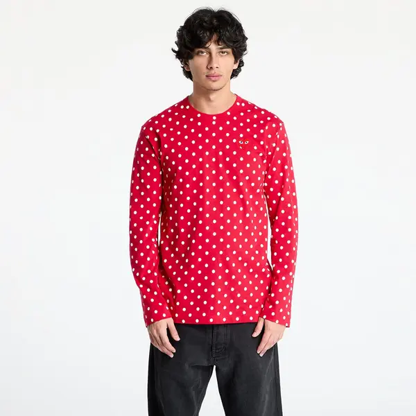 Comme des Garçons PLAY Тениска Comme des Garçons PLAY Heart Logo Long Sleeve Tee UNISEX Red XXS