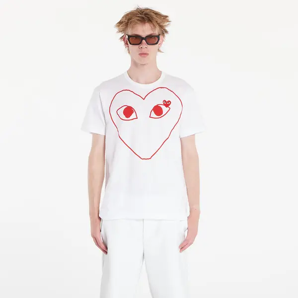 Comme des Garçons PLAY Тениска Comme des Garçons PLAY Heart Logo Short Sleeve Tee UNISEX White M