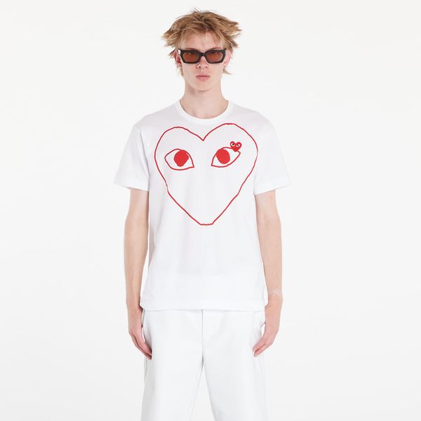 Comme des Garçons PLAY Тениска Comme des Garçons PLAY Heart Logo Short Sleeve Tee UNISEX White XL