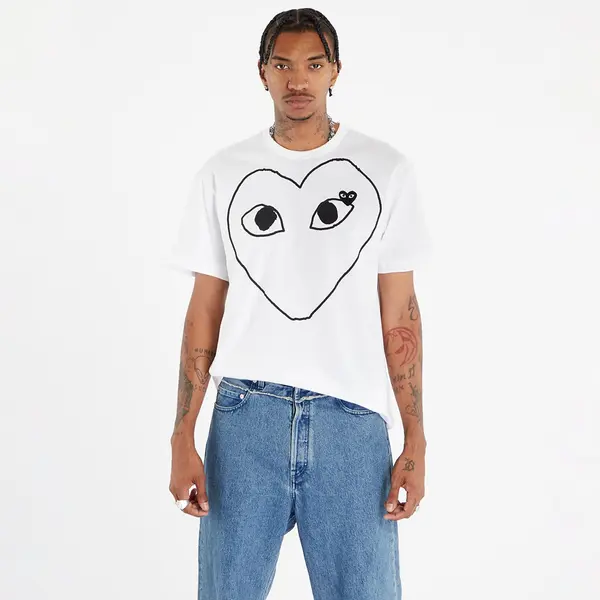 Comme des Garçons PLAY Тениска Comme des Garçons PLAY Heart Logo Short Sleeve Tee UNISEX White XS