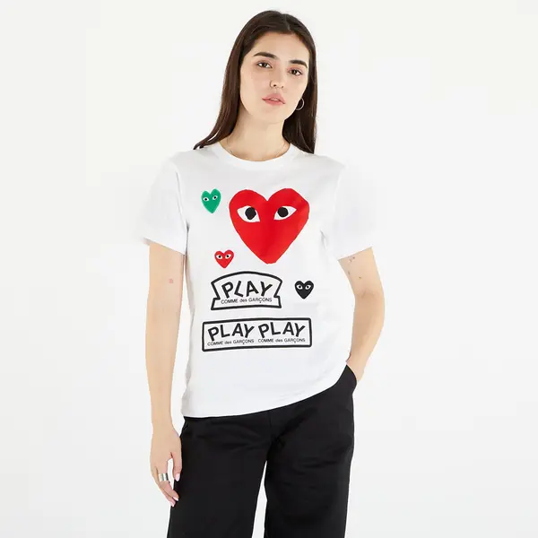 Comme des Garçons PLAY Тениска Comme des Garçons PLAY Heart Logo Tee White M