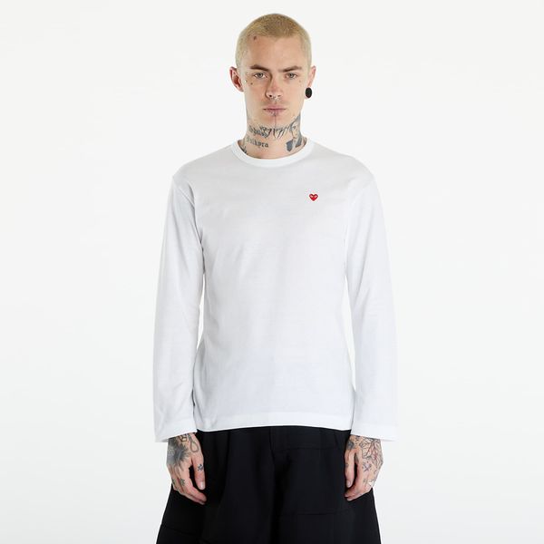 Comme des Garçons PLAY Тениска Comme des Garçons PLAY Long Sleeve Small Red Emblem T-Shirt UNISEX White L