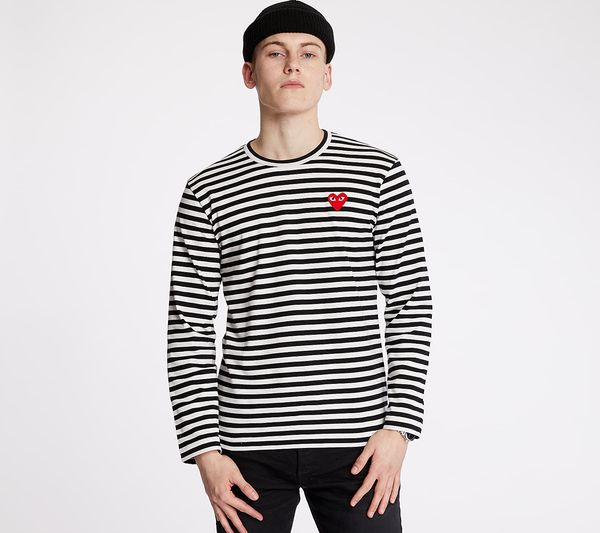 Comme des Garçons PLAY Тениска Comme des Garçons PLAY Long Sleeve Tee UNISEX Black/ White XXS