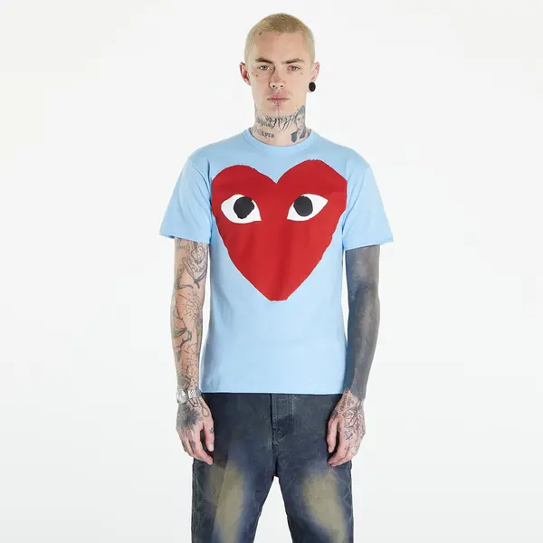 Comme des Garçons PLAY Тениска Comme des Garçons PLAY Short Sleeve Logo Print T-Shirt UNISEX Blue S