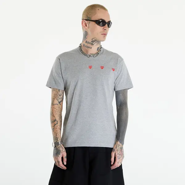 Comme des Garçons PLAY Тениска Comme des Garçons PLAY Short Sleeve Logo Print T-Shirt UNISEX Grey L