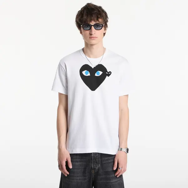 Comme des Garçons PLAY Тениска Comme des Garçons PLAY T-Shirt Black Emblem Knit UNISEX White XL