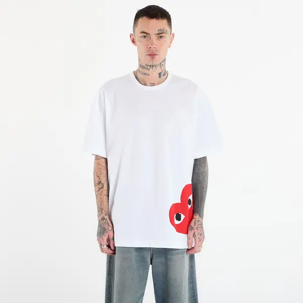 Comme des Garçons PLAY Тениска Comme des Garçons PLAY T-Shirt Logo Print Knit UNISEX White S