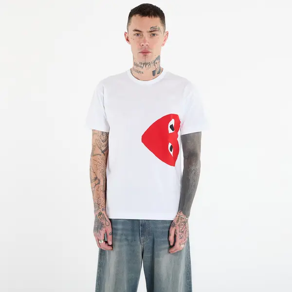 Comme des Garçons PLAY Тениска Comme des Garçons PLAY T-Shirt Logo Print Knit UNISEX White XXS