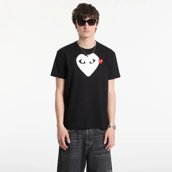 Comme des Garçons PLAY Тениска Comme des Garçons PLAY T-Shirt Red Emblem Knit UNISEX Black XS