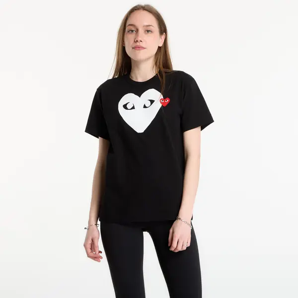 Comme des Garçons PLAY Тениска Comme des Garçons PLAY T-Shirt Red Emblem Knit UNISEX Black XXL