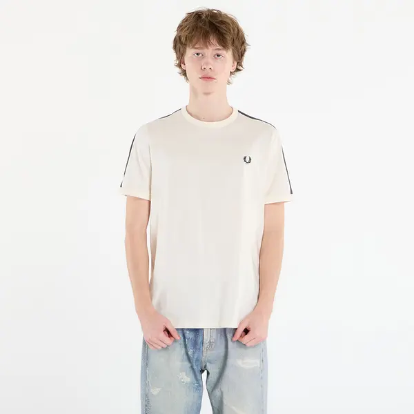 FRED PERRY Тениска FRED PERRY Contrast Tape Ringer T-Shirt Ecru/ Burntobacco S