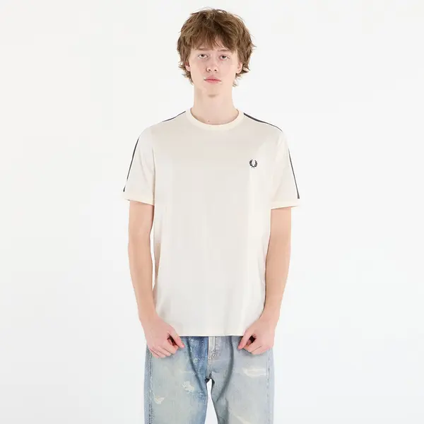 FRED PERRY Тениска FRED PERRY Contrast Tape Ringer T-Shirt Ecru/ Burntobacco XXL