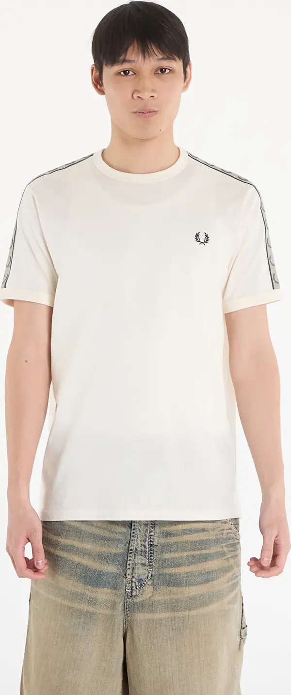 FRED PERRY Тениска FRED PERRY Contrast Tape Ringer T-Shirt Ecru/ Navy L