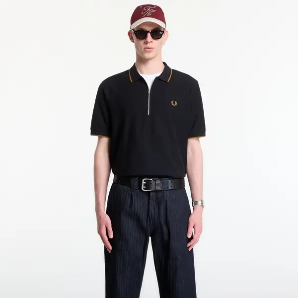 FRED PERRY Тениска Fred Perry Crepe Pique Polo Shirt Black L