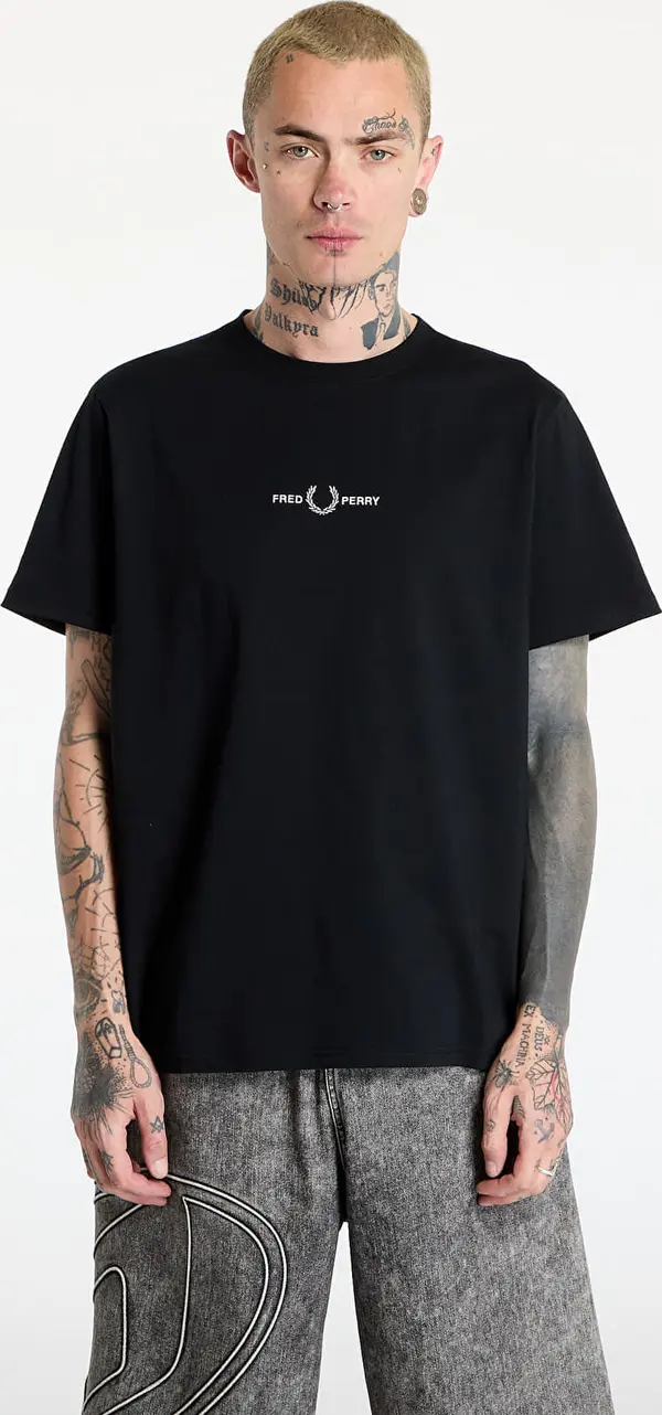 FRED PERRY Тениска FRED PERRY Embroidered T-Shirt Black L
