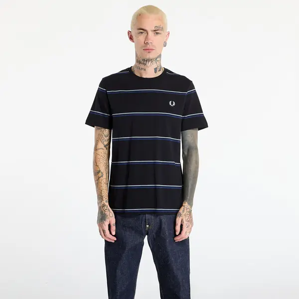 FRED PERRY Тениска FRED PERRY Fine Stripe T-Shirt Black M