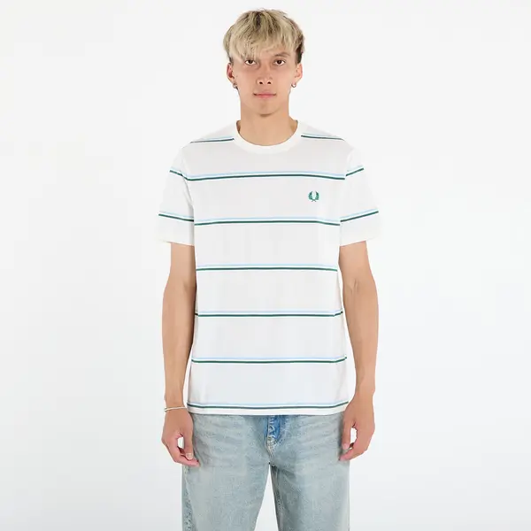 FRED PERRY Тениска FRED PERRY Fine Stripe T-Shirt Snow White M
