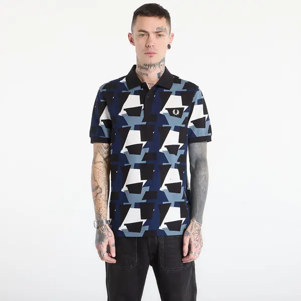 FRED PERRY Тениска FRED PERRY Fragment Print Polo Shirt Ecru M