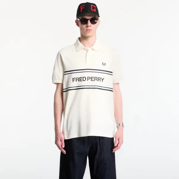 FRED PERRY Тениска Fred Perry Fred Perry Graphic Polo Shirt Ecru L
