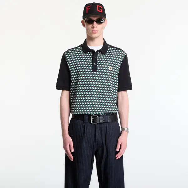FRED PERRY Тениска Fred Perry Geometric Polo Shirt Black XL