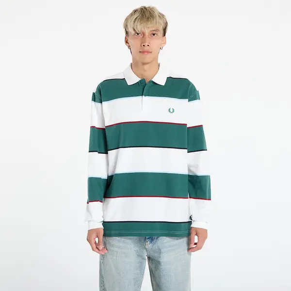 FRED PERRY Тениска FRED PERRY Hw Jersey Striped Polo Shirt Snow White L