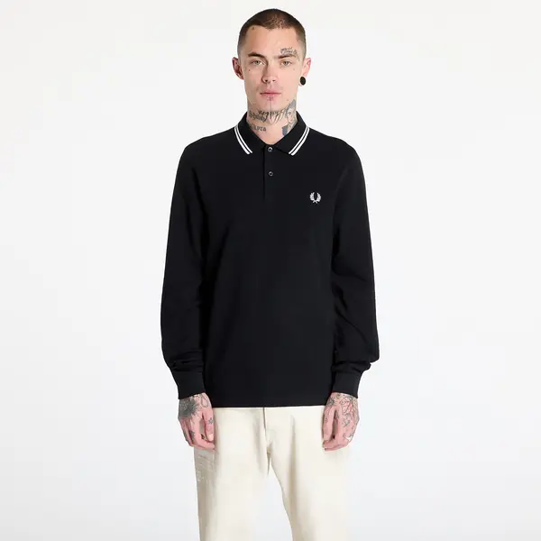 FRED PERRY Тениска FRED PERRY Long Sleeve Twin Tipped Shirt Black L