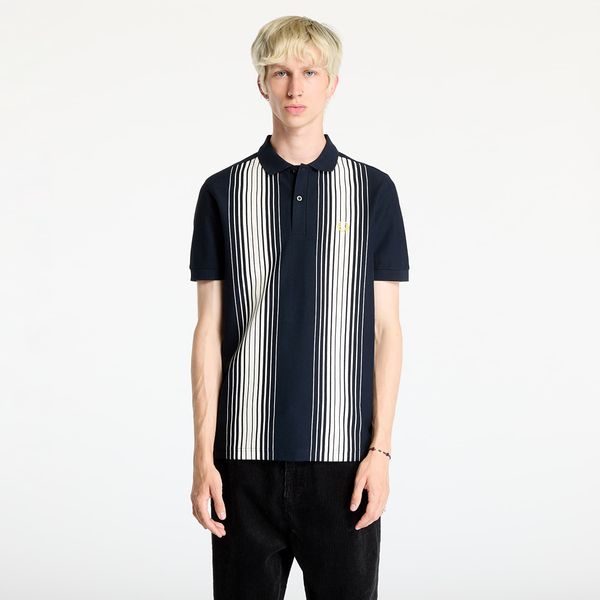 FRED PERRY Тениска FRED PERRY Ombre Stripe Polo Short Sleeve Tee Navy L