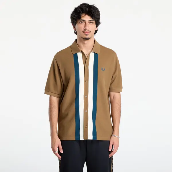FRED PERRY Тениска FRED PERRY Panelled Button Through Polo S Shaded Stone M