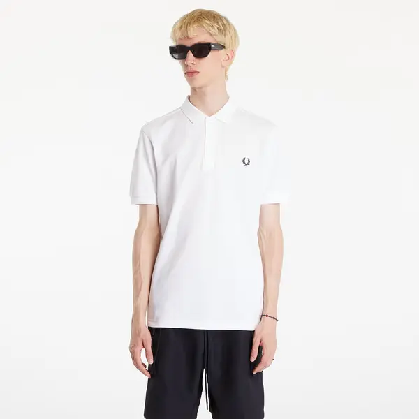 FRED PERRY Тениска FRED PERRY Plain Polo Short Sleeve Tee White XL
