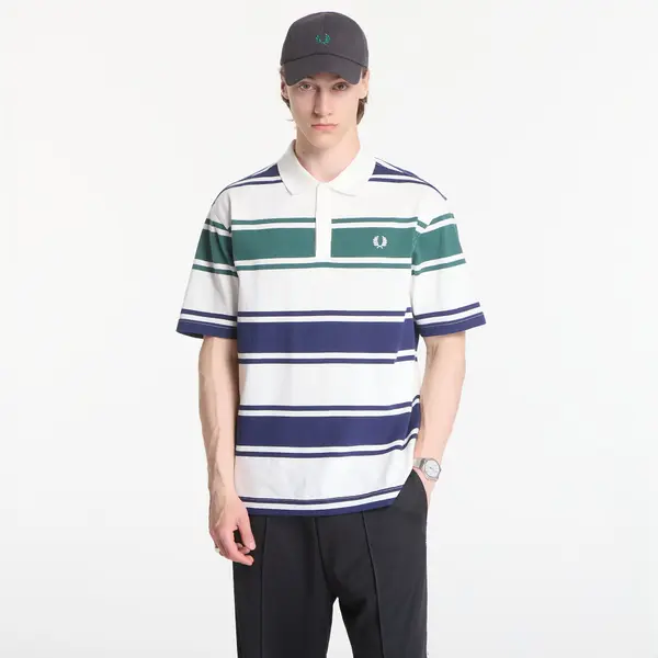 FRED PERRY Тениска Fred Perry Relaxed Striped Polo Shirt Beige M