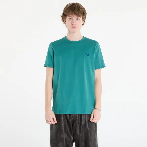 FRED PERRY Тениска FRED PERRY Ringer T-Shirt Deep Mint M
