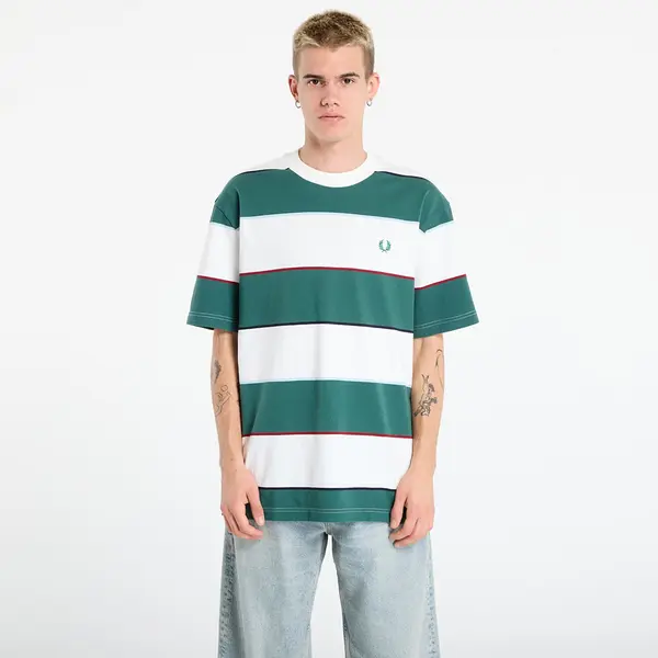 FRED PERRY Тениска FRED PERRY Striped Relaxed T-Shirt Snow White XL