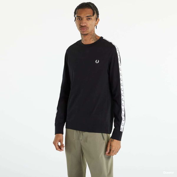 FRED PERRY Тениска FRED PERRY Taped Long Sleeve T-shirt Black L