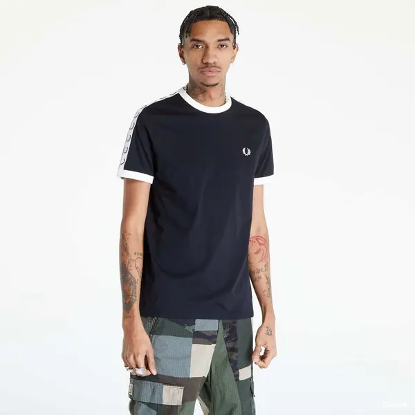 FRED PERRY Тениска FRED PERRY Taped Ringer T-shirt Black L