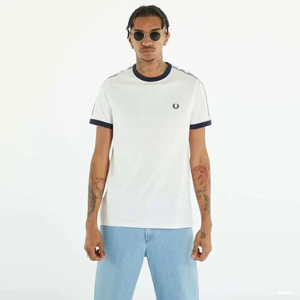 FRED PERRY Тениска FRED PERRY Taped Ringer T-shirt Snow White S