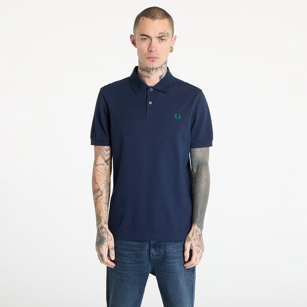 FRED PERRY Тениска FRED PERRY The Fred Perry Shirt Dark Carbon/ Label Green XL