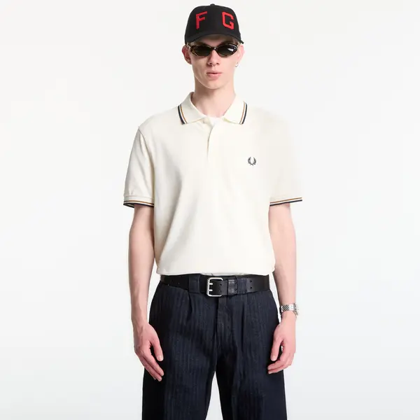 FRED PERRY Тениска Fred Perry Twin Tipped Fred Perry Shirt Ecru M