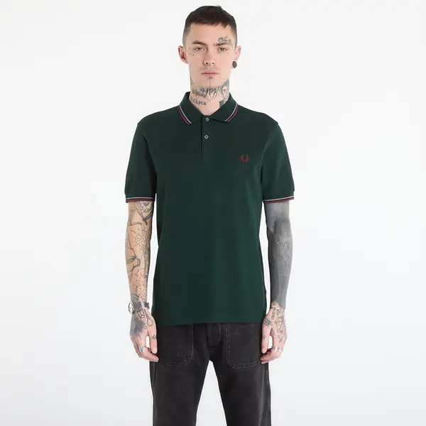 FRED PERRY Тениска FRED PERRY Twin Tipped Fred Perry Shirt Grsrts/ Stkbl/ Oxb L