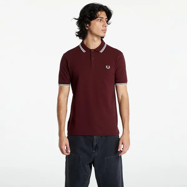 FRED PERRY Тениска FRED PERRY Twin Tipped Fred Perry Shirt Oxblood M