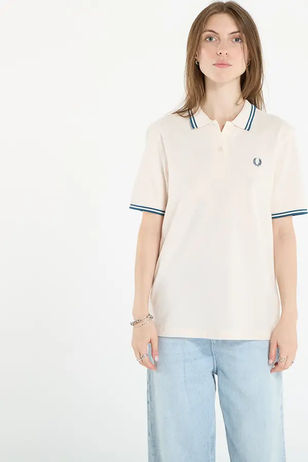 FRED PERRY Тениска FRED PERRY Twin Tipped Fred Perry Shirt Silky Peach/ Dark Petrol 8