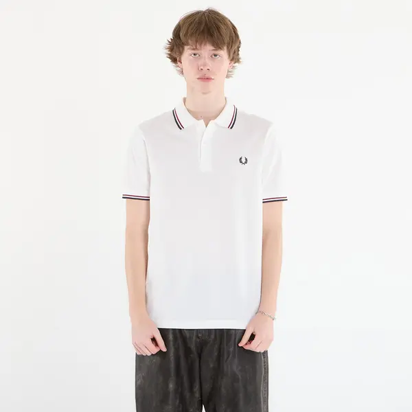 FRED PERRY Тениска FRED PERRY Twin Tipped Fred Perry Shirt Snwht/ Bred/ Nvy L