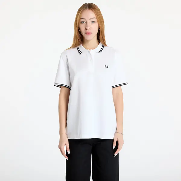 FRED PERRY Тениска FRED PERRY Twin Tipped Polo Shirt White 36