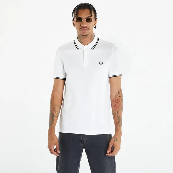 FRED PERRY Тениска FRED PERRY Twin Tipped Short Sleeve Tee White L