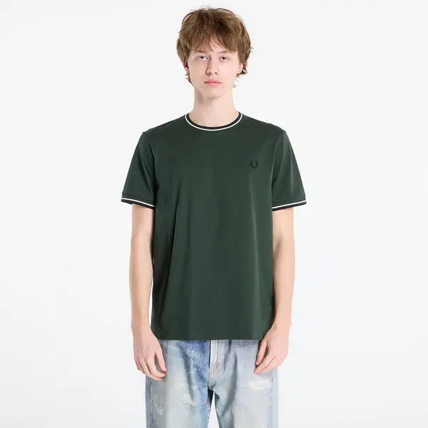 FRED PERRY Тениска FRED PERRY Twin Tipped T-Shirt Court Green/ Snow White/ Navy M