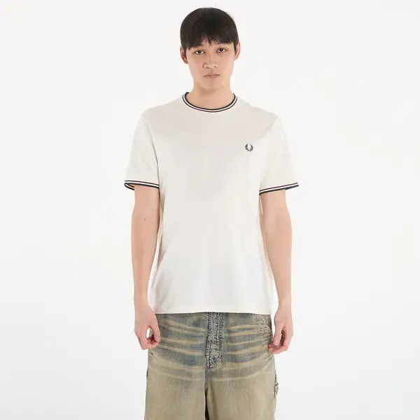 FRED PERRY Тениска FRED PERRY Twin Tipped T-Shirt Ecr/ Oxbld/ Grsrts L