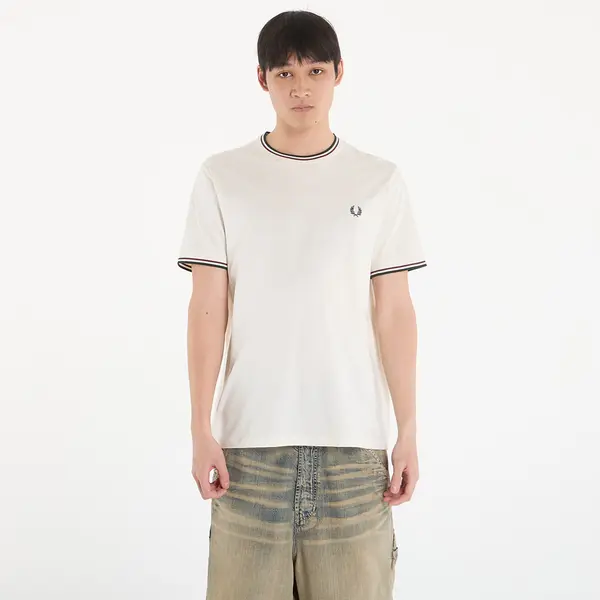 FRED PERRY Тениска FRED PERRY Twin Tipped T-Shirt Ecr/ Oxbld/ Grsrts XL